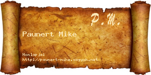Paunert Mike névjegykártya